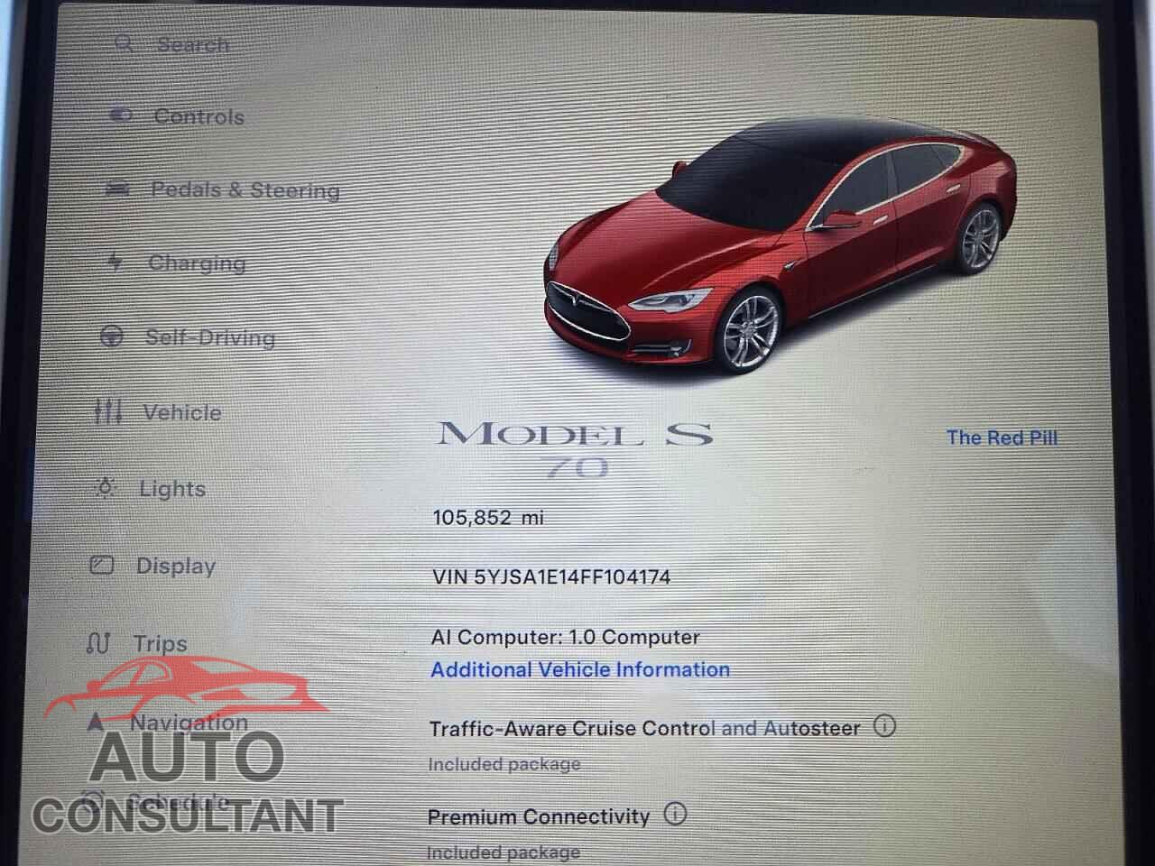 TESLA MODEL S 2015 - 5YJSA1E14FF104174
