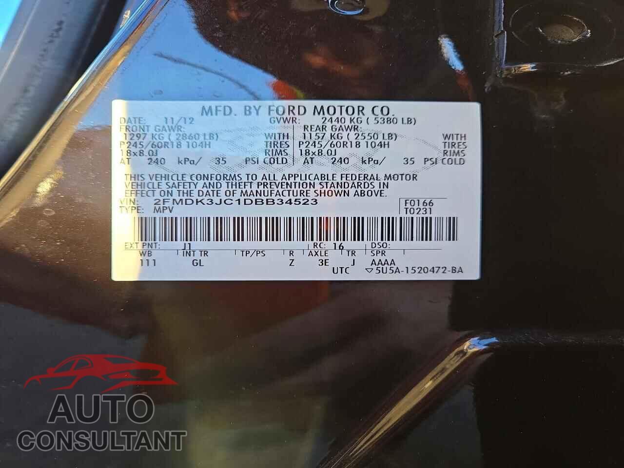 FORD EDGE 2013 - 2FMDK3JC1DBB34523