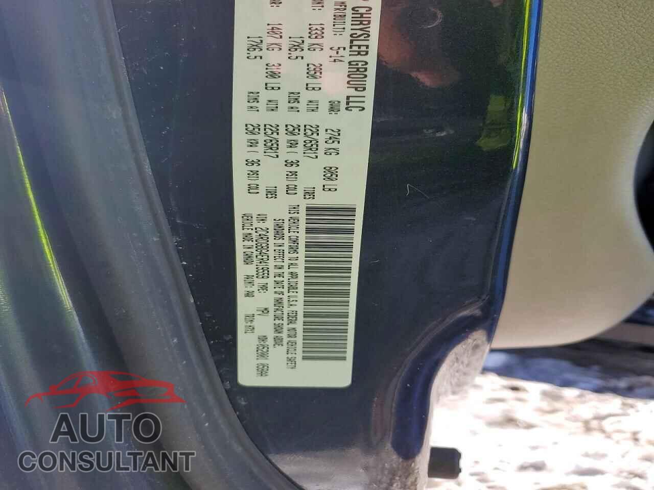 DODGE CARAVAN 2014 - 2C4RDGBG4ER419559