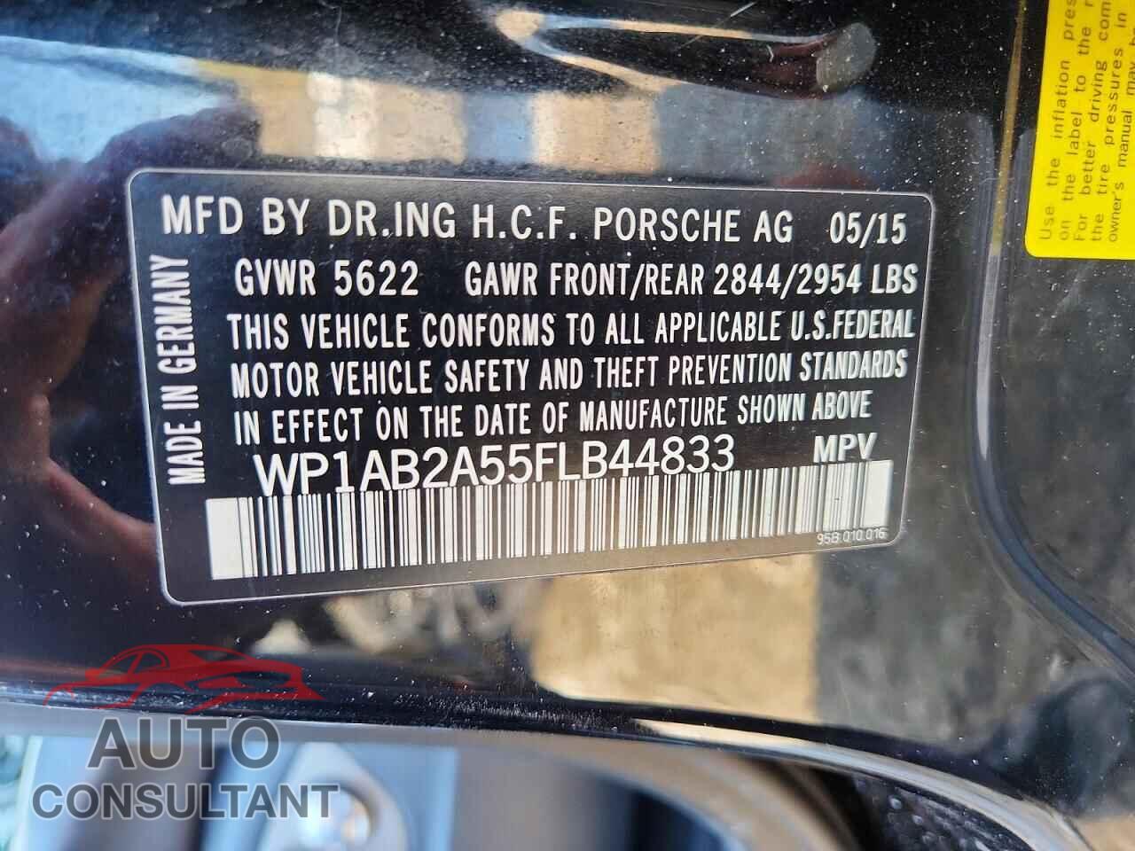 PORSCHE MACAN 2015 - WP1AB2A55FLB44833