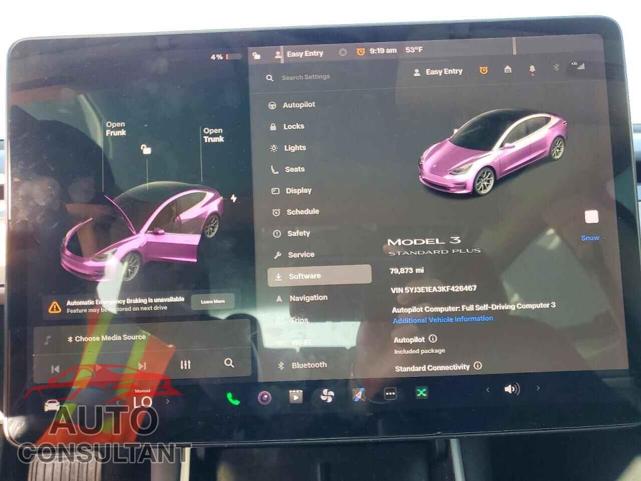 TESLA MODEL 3 2019 - 5YJ3E1EA3KF426467