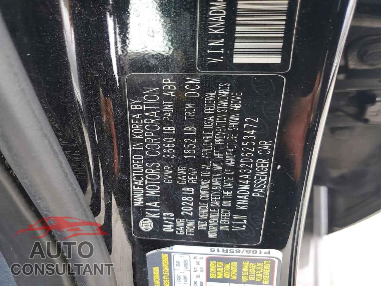 KIA RIO 2013 - KNADM4A32D6253472