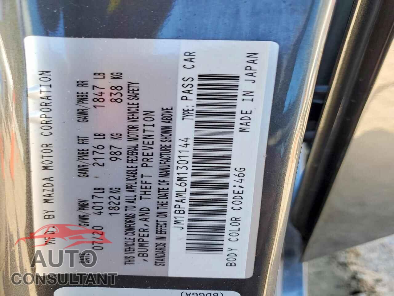 MAZDA 3 2021 - JM1BPAML6M1301144