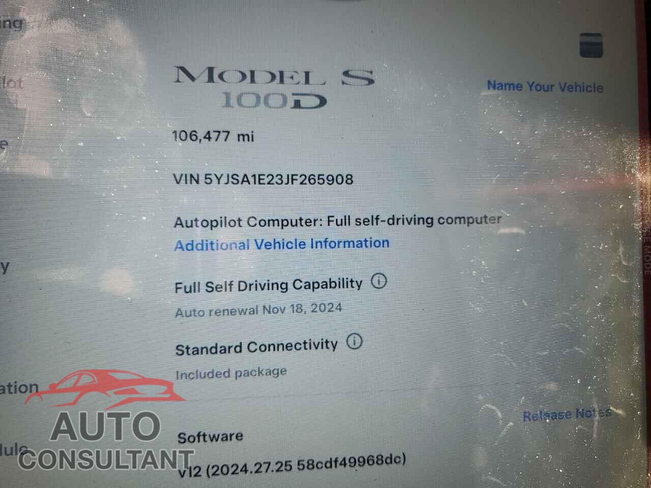 TESLA MODEL S 2018 - 5YJSA1E23JF265908
