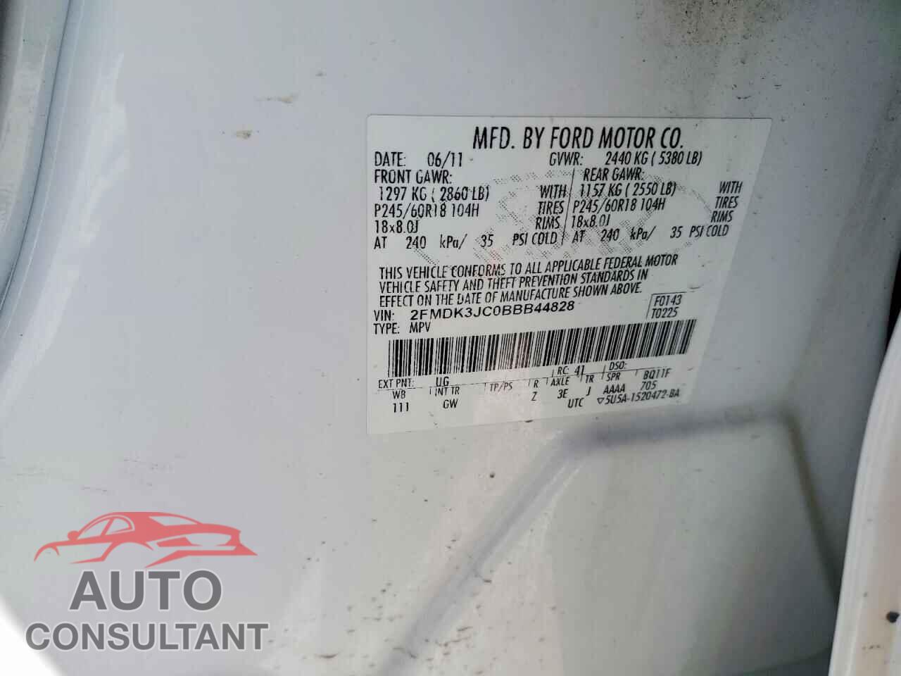 FORD EDGE 2011 - 2FMDK3JC0BBB44828