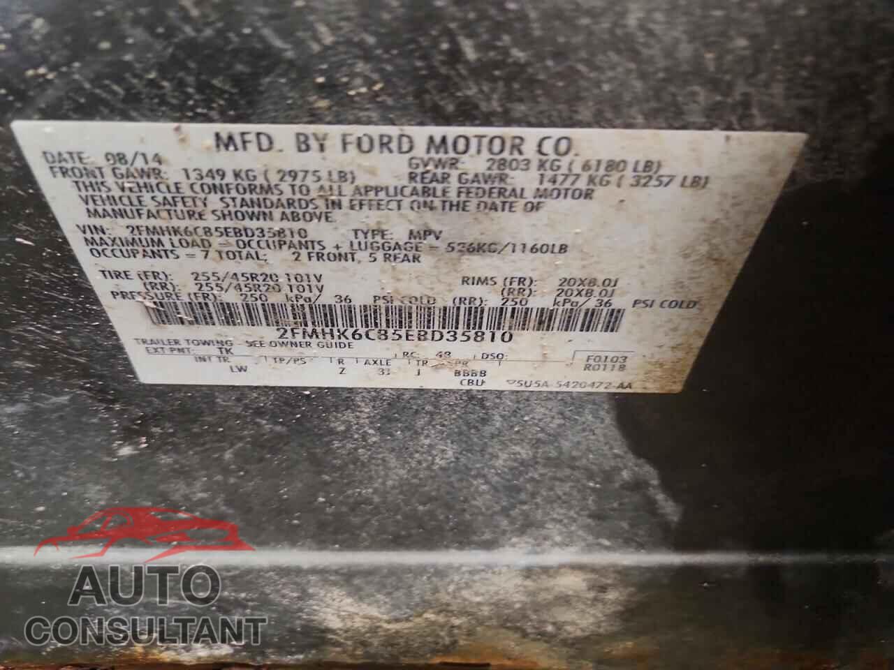 FORD FLEX 2014 - 2FMHK6C85EBD35810