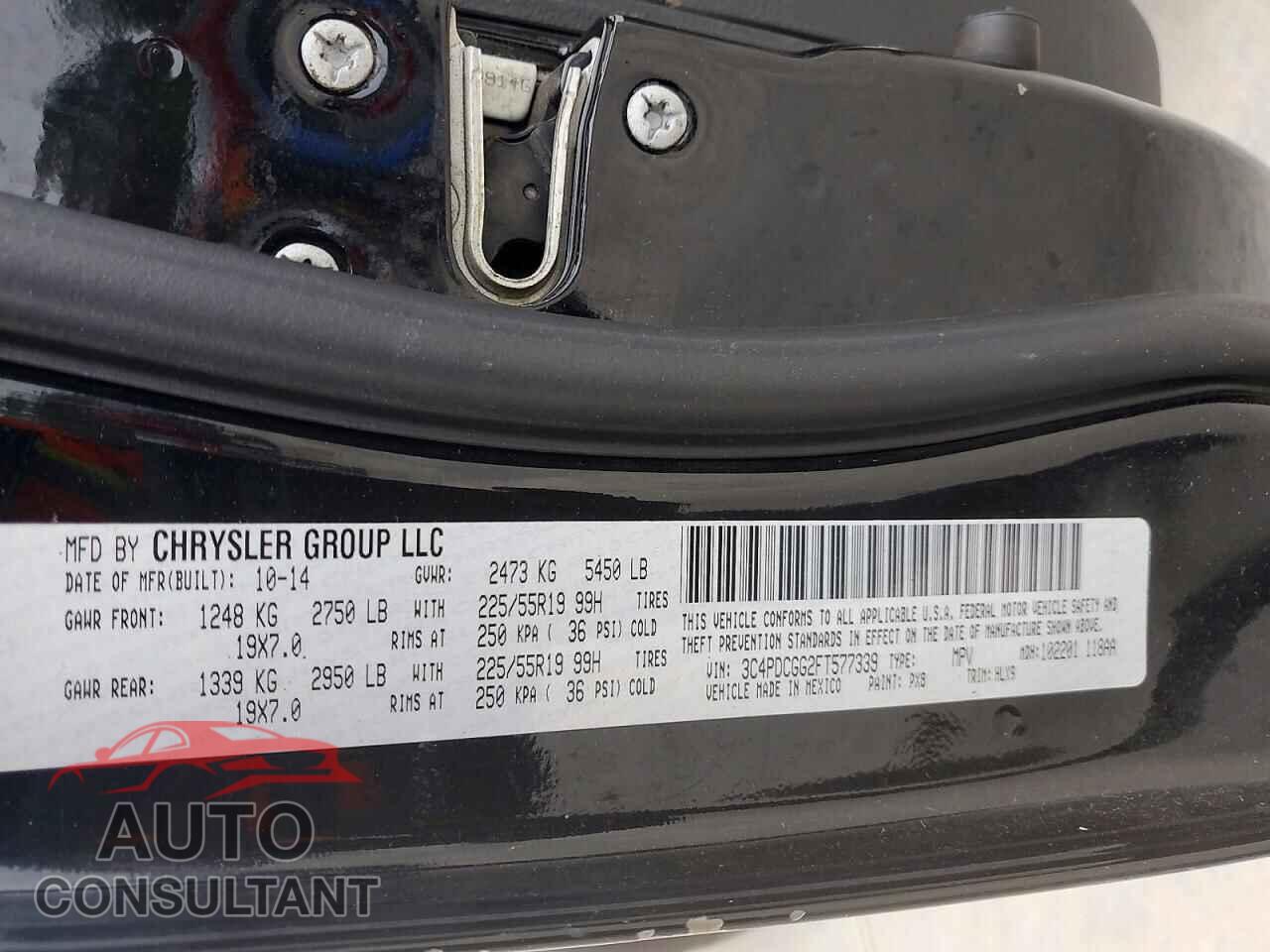DODGE JOURNEY 2015 - 3C4PDCGG2FT577339