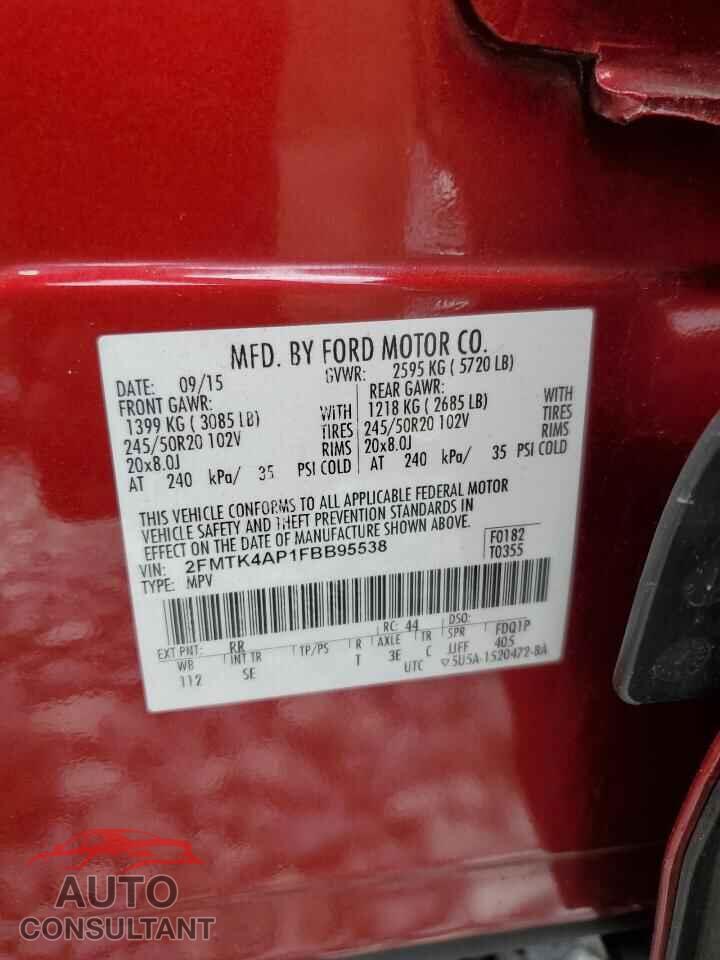 FORD EDGE 2015 - 2FMTK4AP1FBB95538