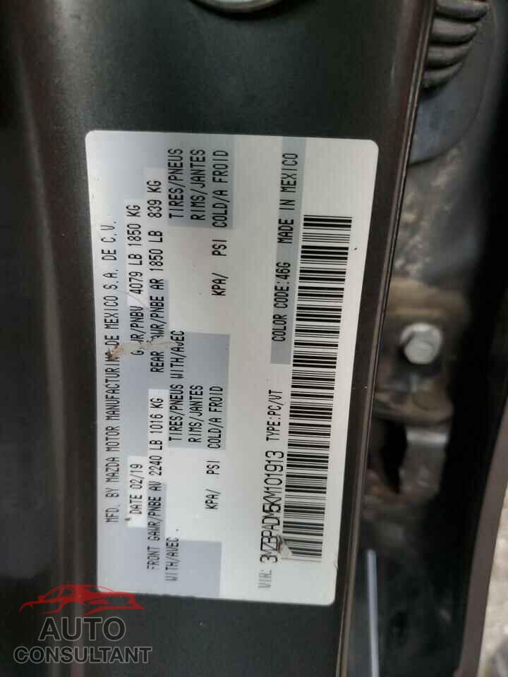 MAZDA 3 2019 - 3MZBPADM5KM101913