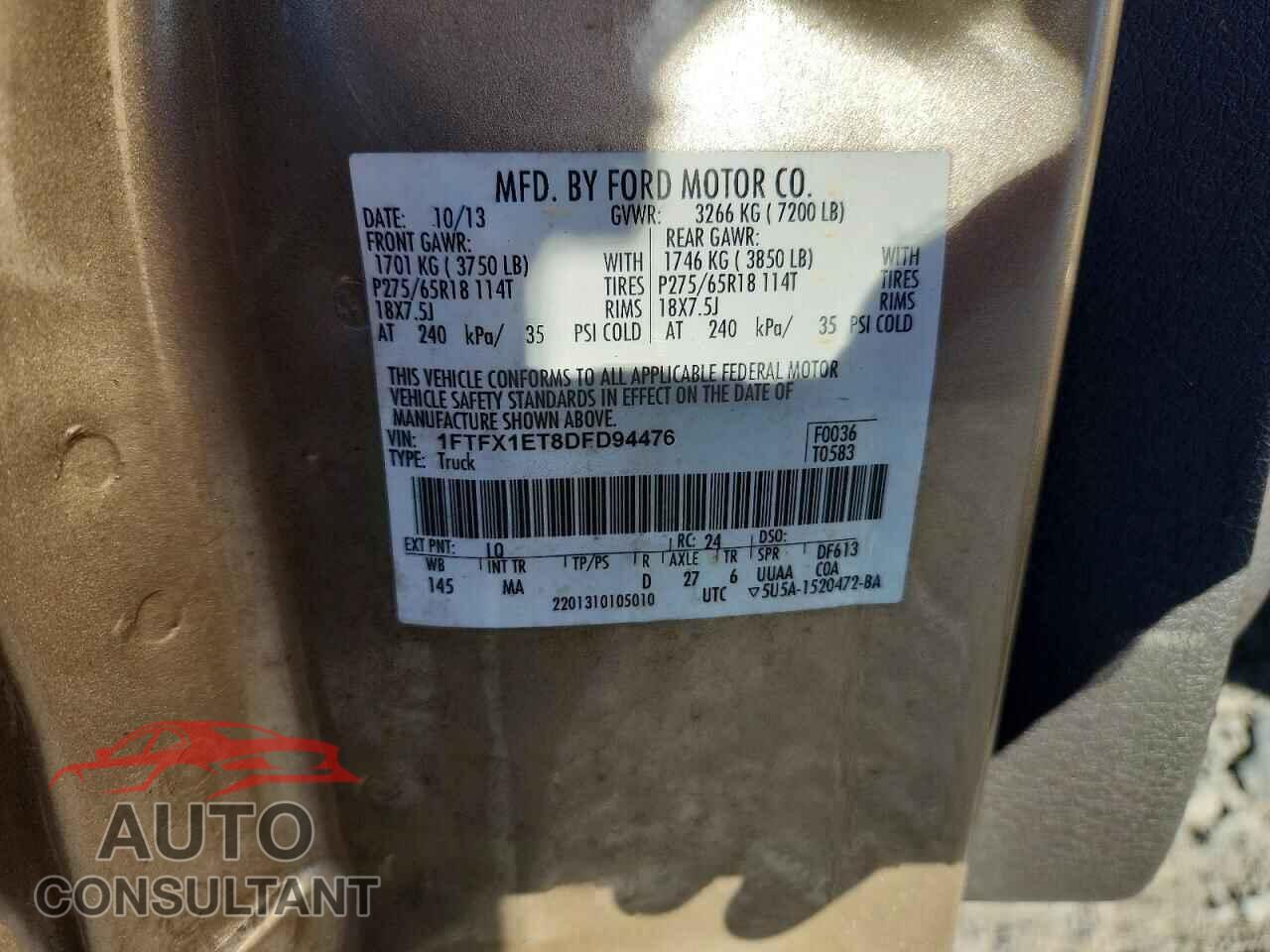 FORD F150 2013 - 1FTFX1ET8DFD94476