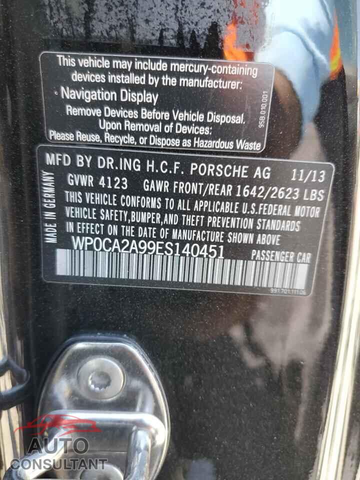 PORSCHE 911 2014 - WP0CA2A99ES140451