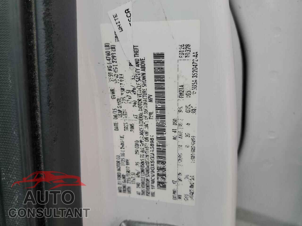 FORD ESCAPE 2016 - 1FMCU9GX5GUA68981