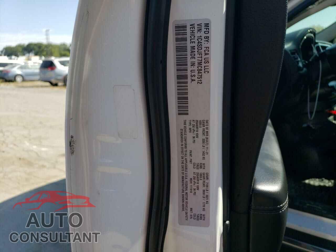 DODGE DURANGO 2021 - 1C4SDJFT7MC847512
