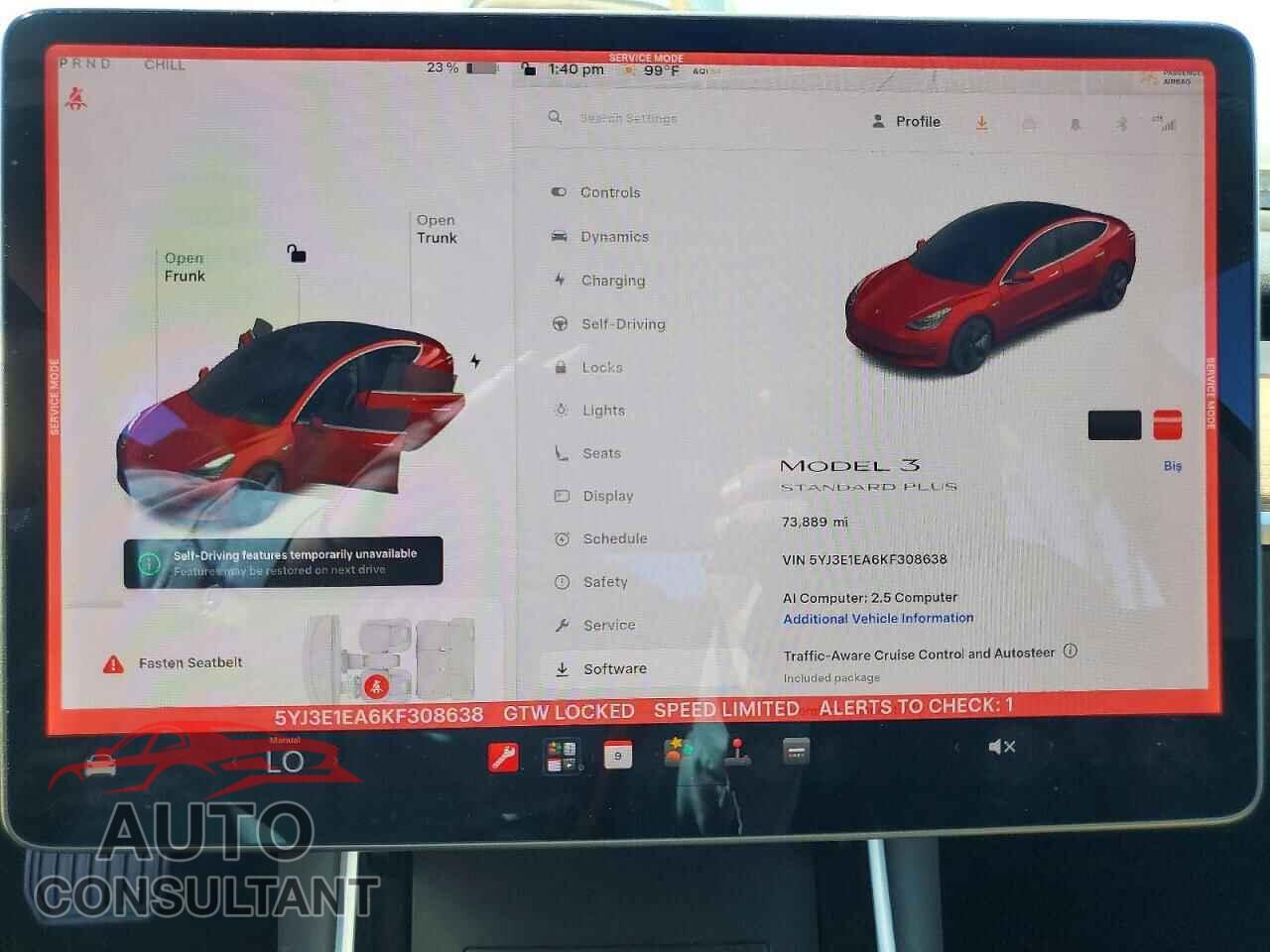 TESLA MODEL 3 2019 - 5YJ3E1EA6KF308638