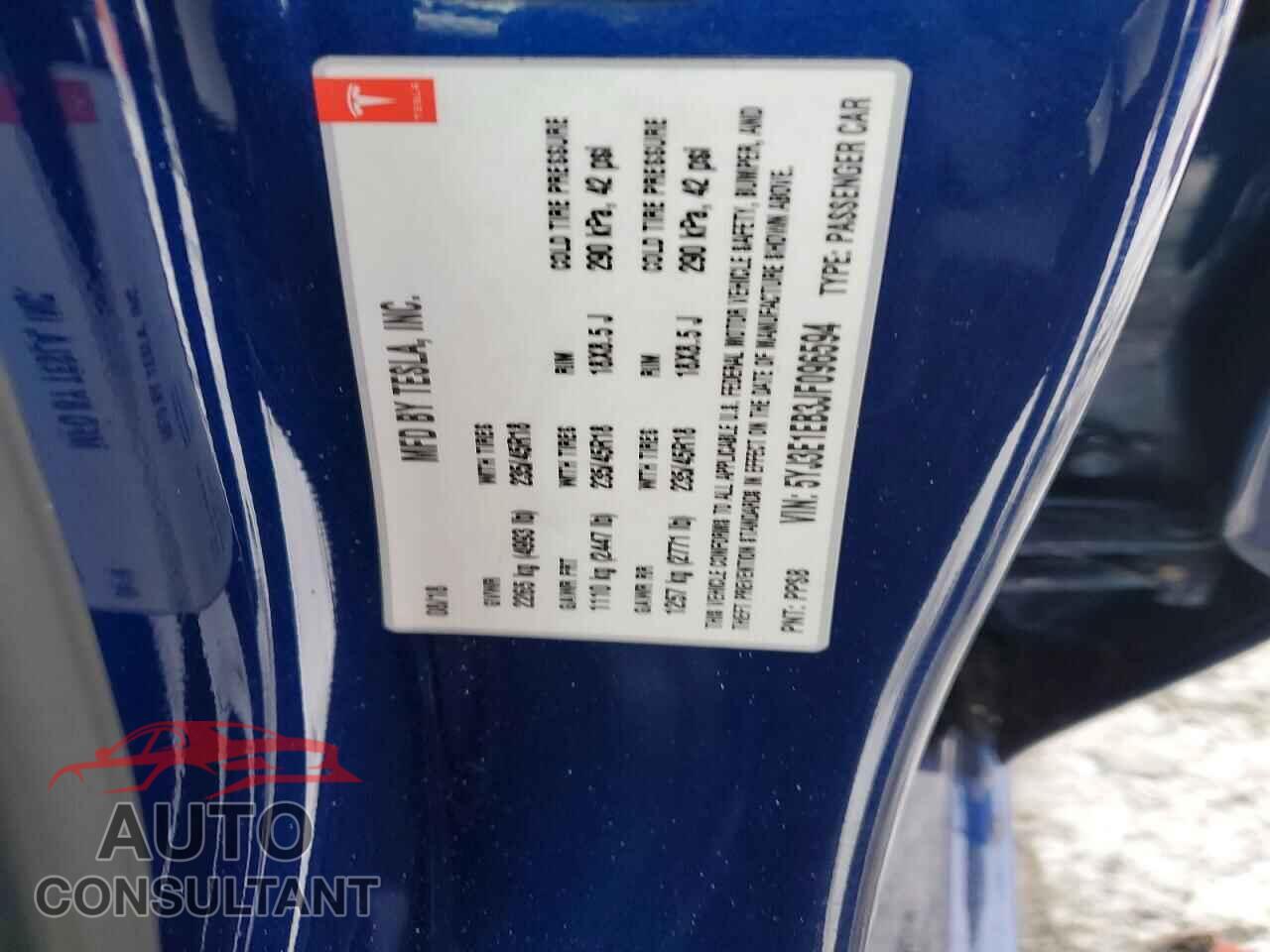 TESLA MODEL 3 2018 - 5YJ3E1EB3JF096594