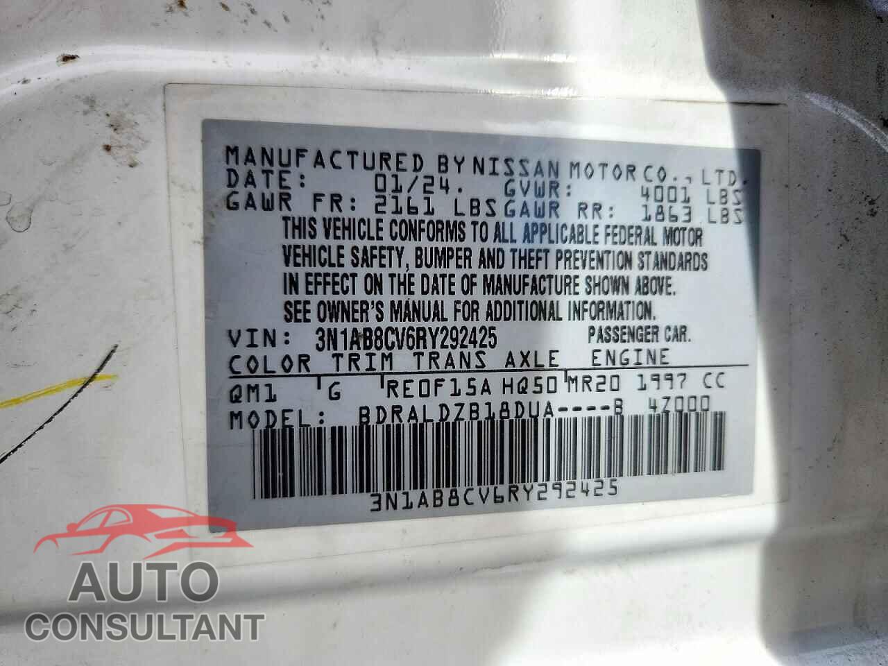 NISSAN SENTRA 2024 - 3N1AB8CV6RY292425