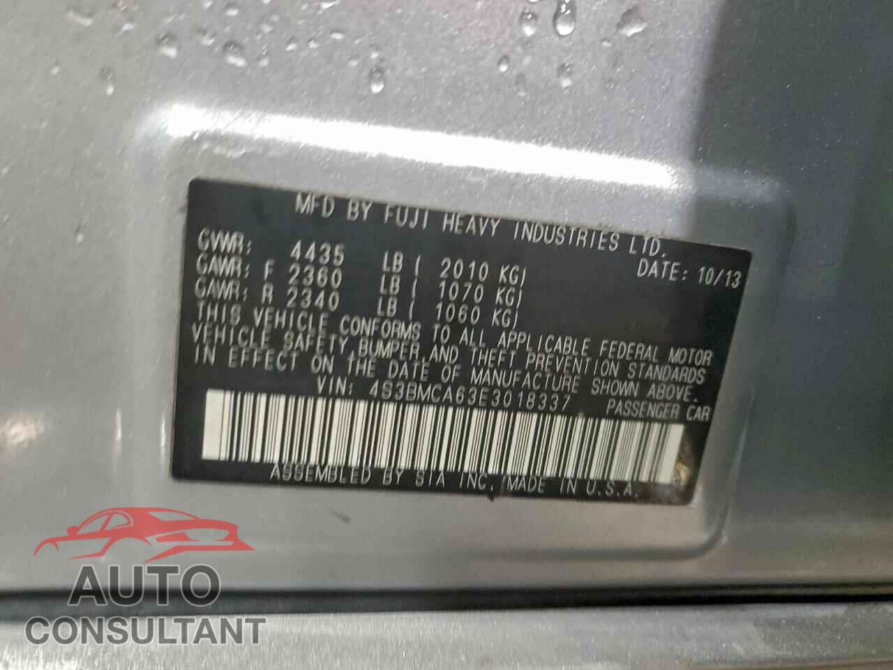 SUBARU LEGACY 2014 - 4S3BMCA63E3018337