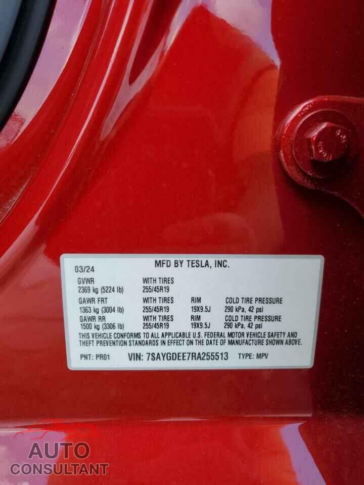 TESLA MODEL Y 2024 - 7SAYGDEE7RA255513