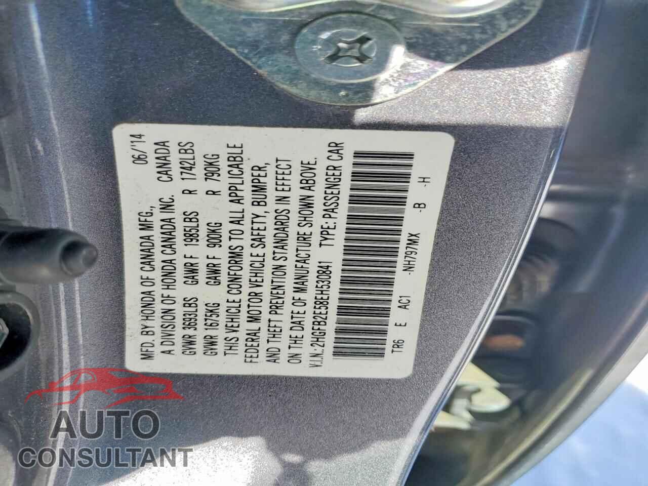 HONDA CIVIC 2014 - 2HGFB2E58EH530841