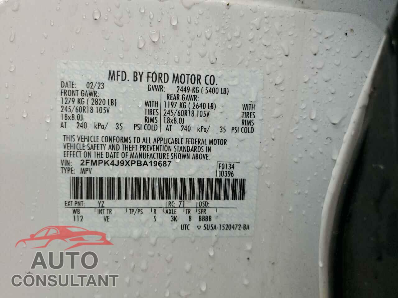 FORD EDGE 2023 - 2FMPK4J9XPBA19687