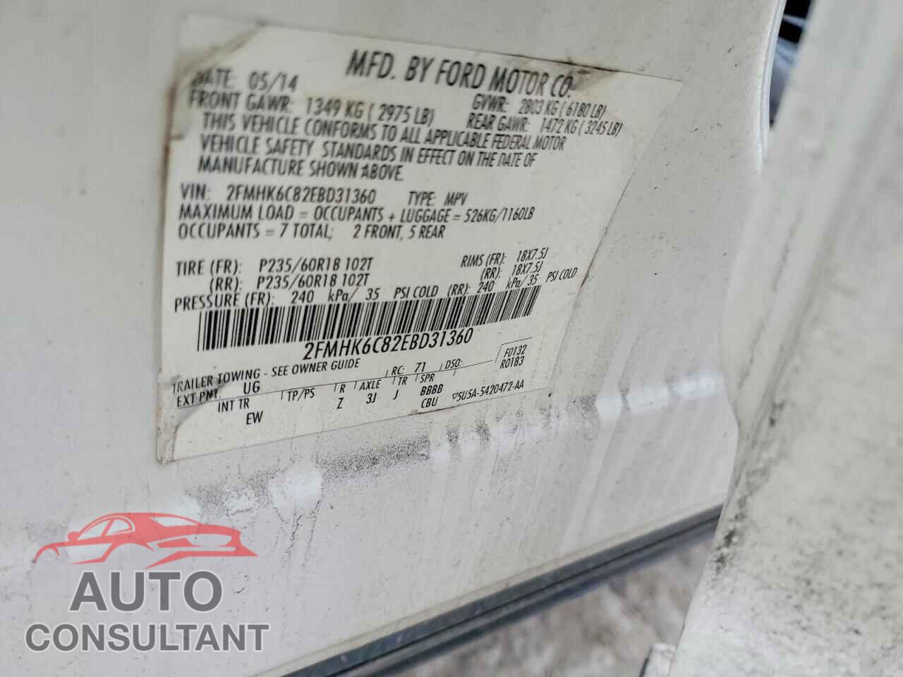 FORD FLEX 2014 - 2FMHK6C82EBD31360