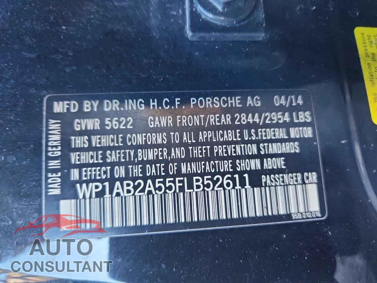 PORSCHE MACAN 2015 - WP1AB2A55FLB52611