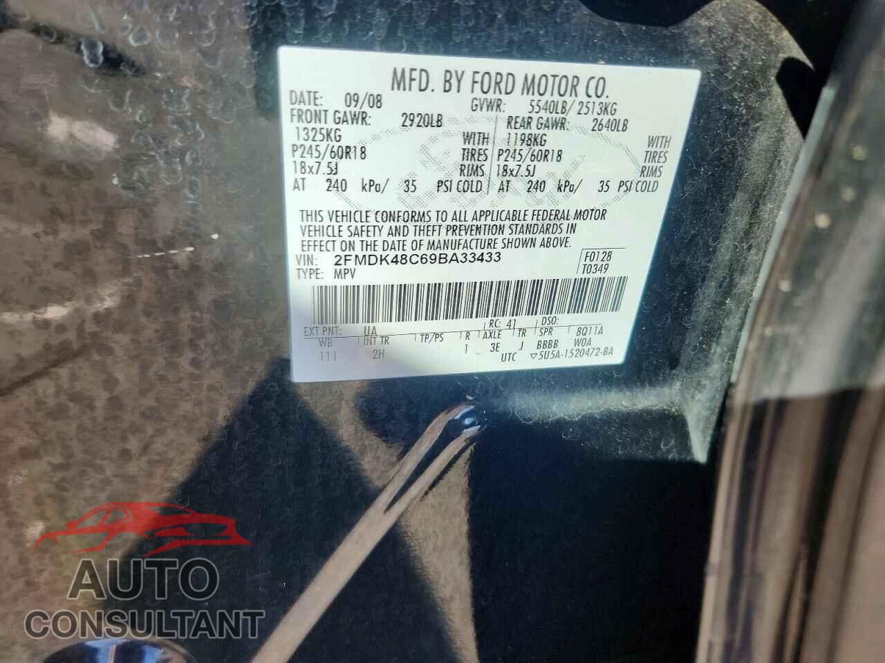 FORD EDGE 2009 - 2FMDK48C69BA33433