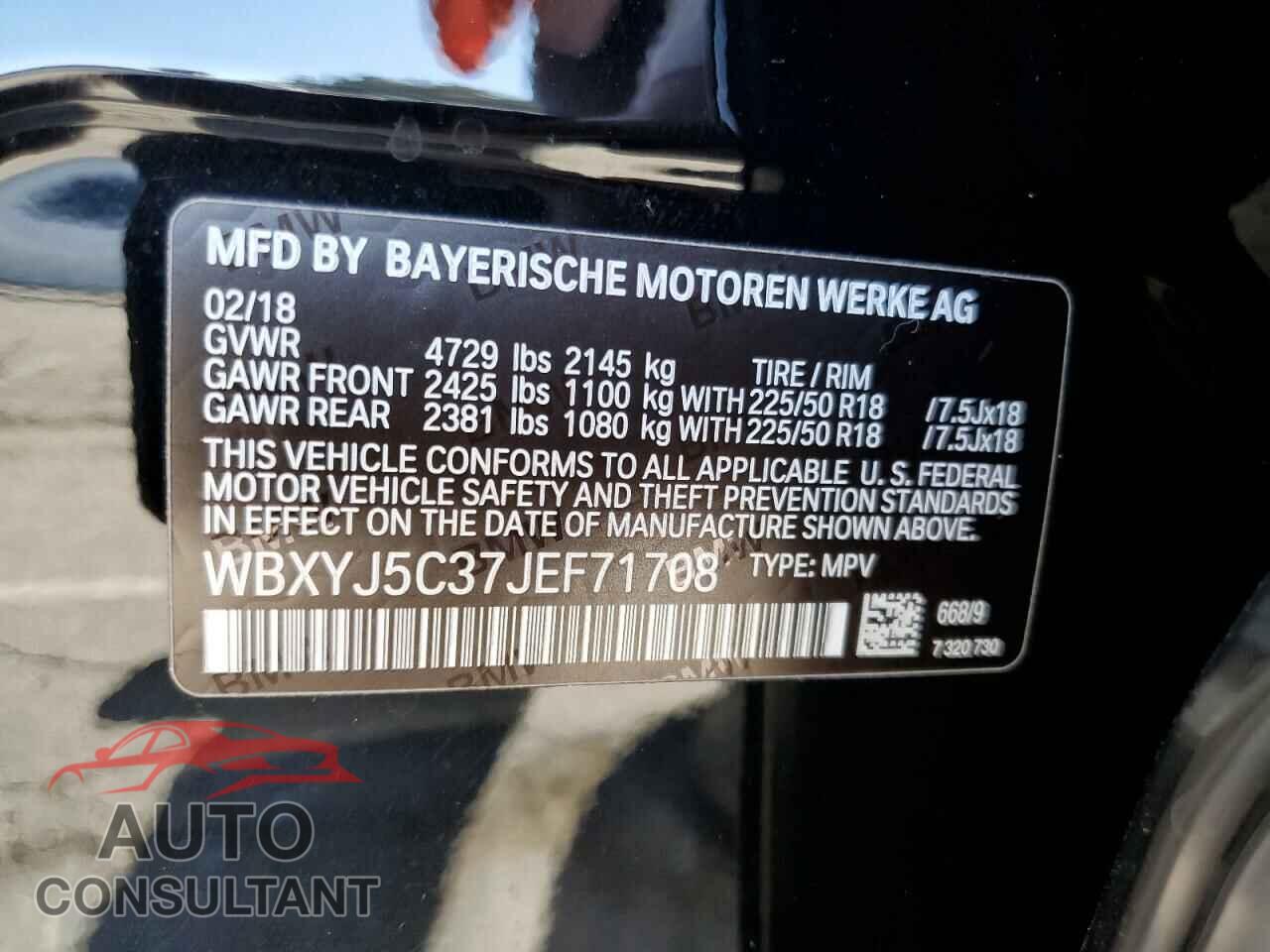 BMW X2 2018 - WBXYJ5C37JEF71708