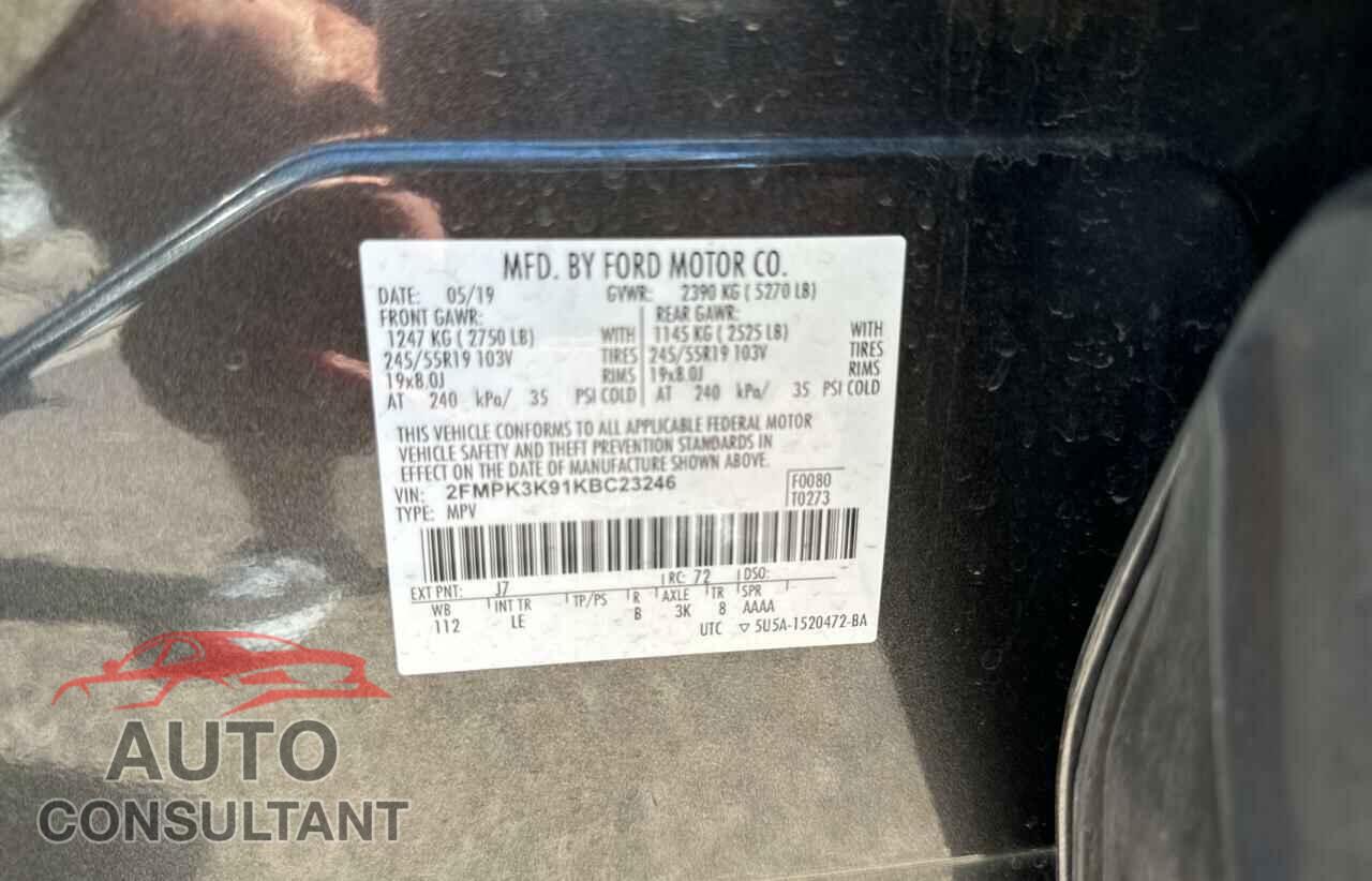 FORD EDGE 2019 - 2FMPK3K91KBC23246