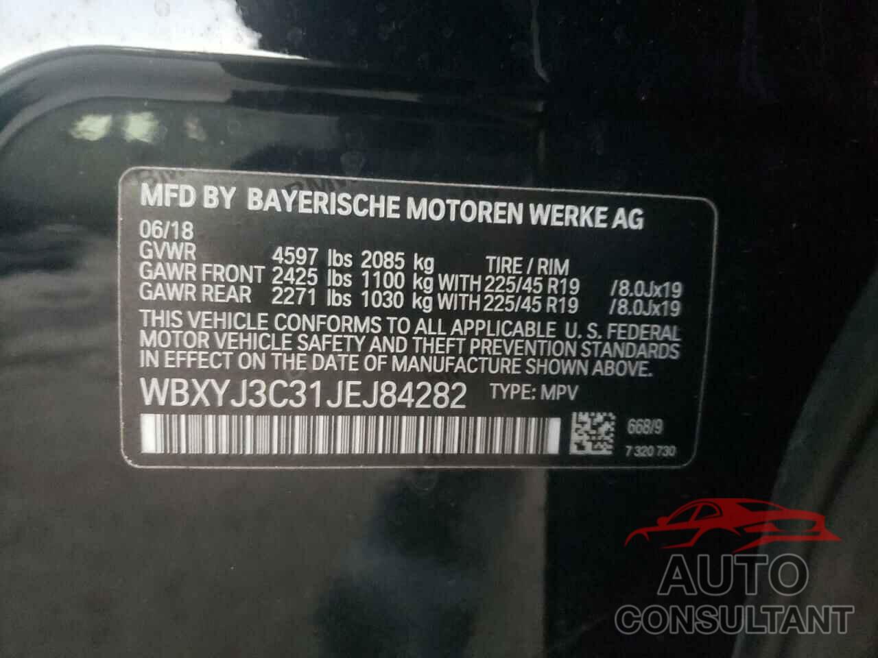 BMW X2 2018 - WBXYJ3C31JEJ84282