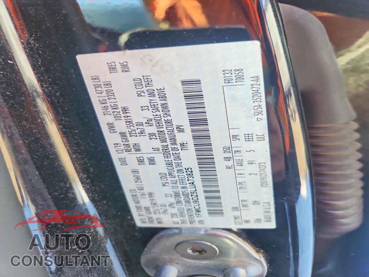 FORD ESCAPE 2020 - 1FMCU9DZ5LUA73825