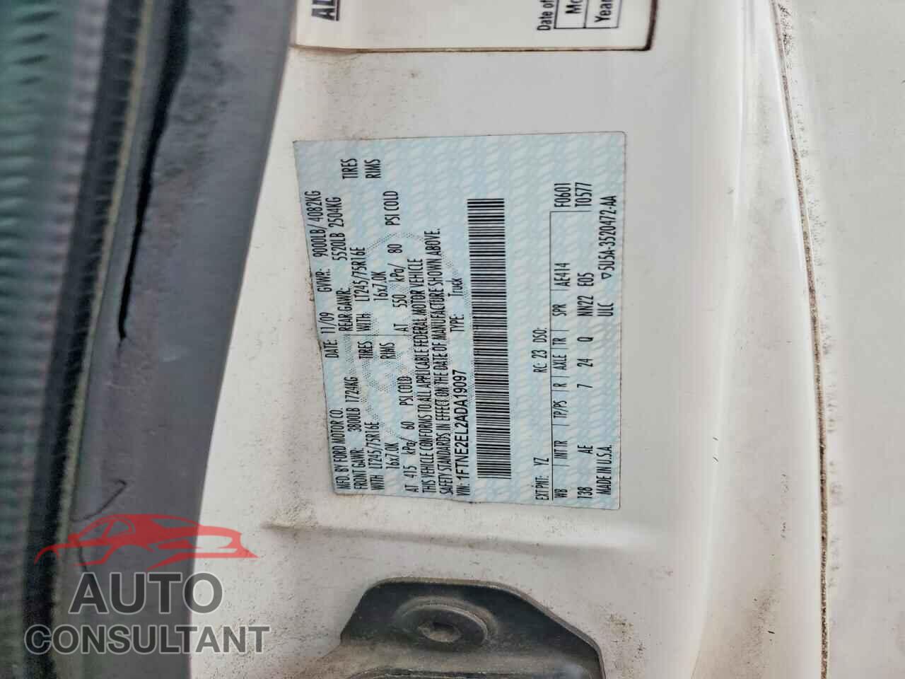 FORD ECONOLINE 2010 - 1FTNE2EL2ADA19097
