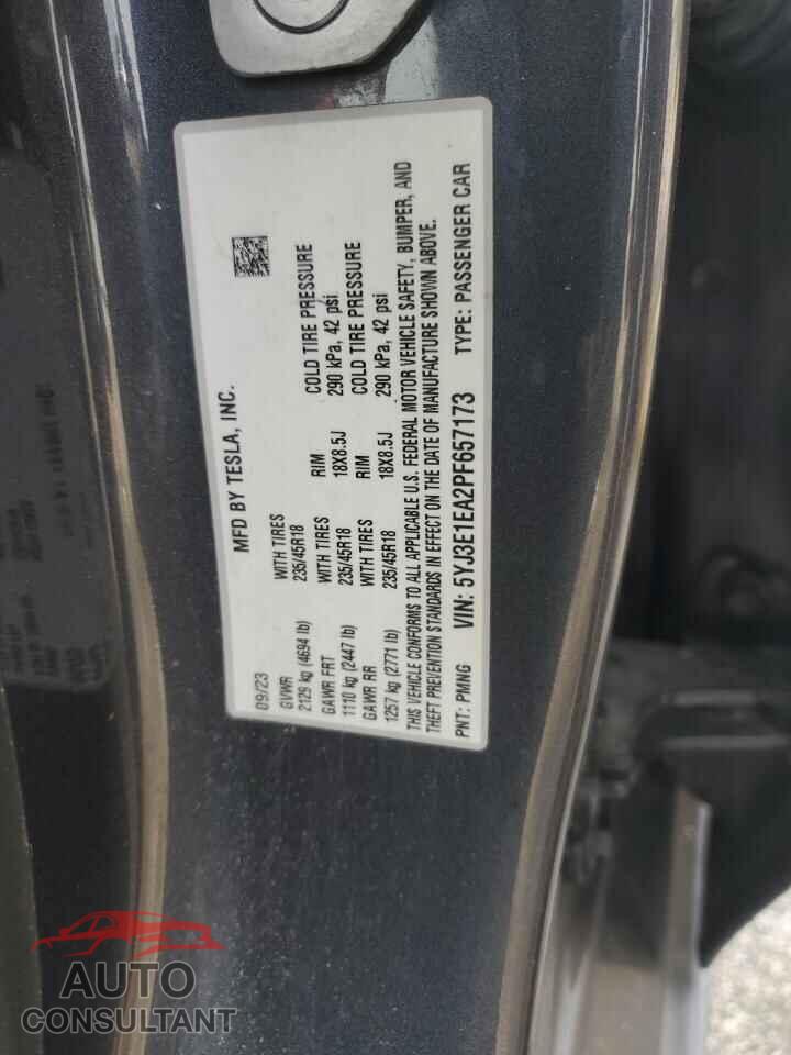 TESLA MODEL 3 2023 - 5YJ3E1EA2PF657173
