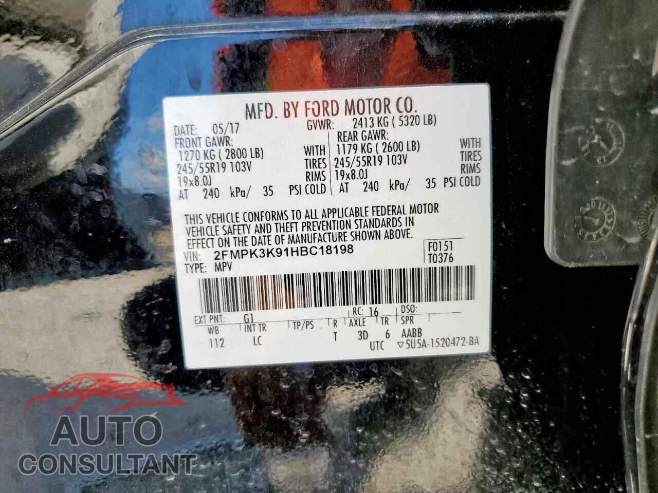 FORD EDGE 2017 - 2FMPK3K91HBC18198