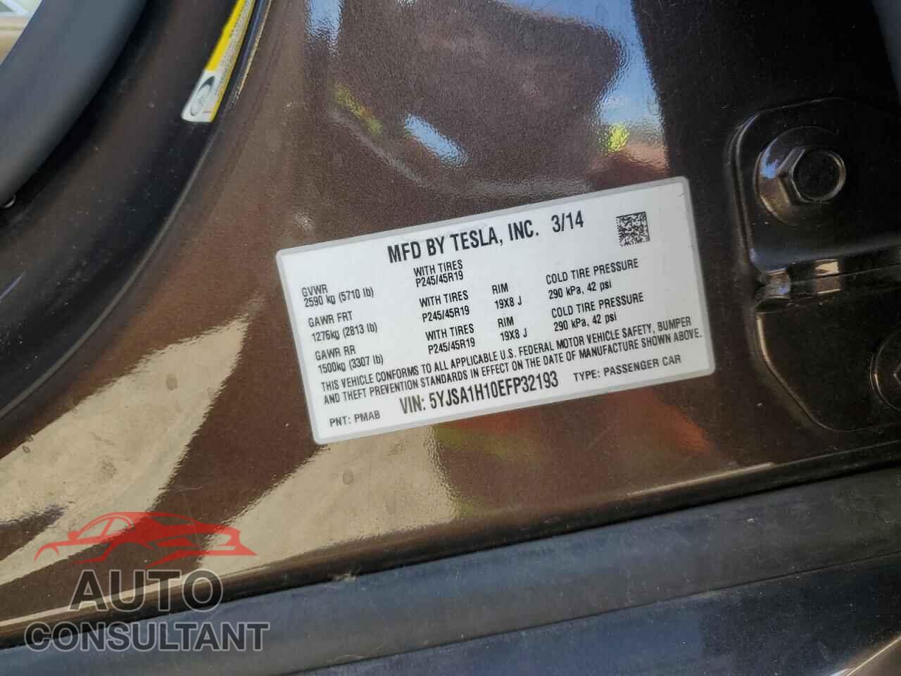 TESLA MODEL S 2014 - 5YJSA1H10EFP32193