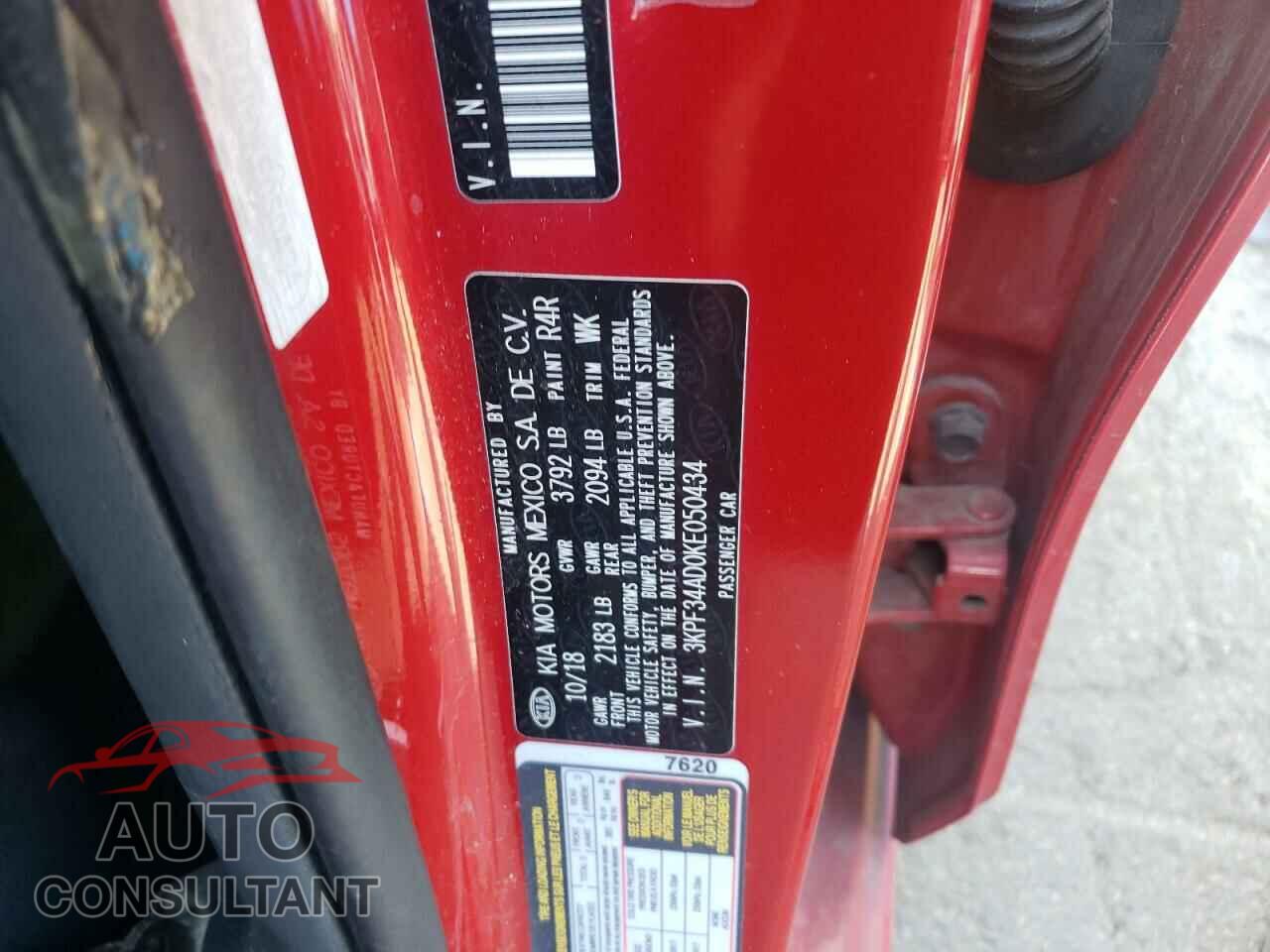 KIA FORTE 2019 - 3KPF34AD0KE050434