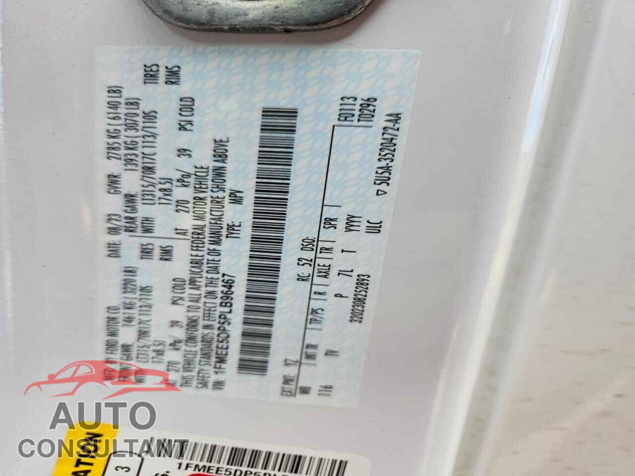 FORD BRONCO 2023 - 1FMEE5DP5PLB96467