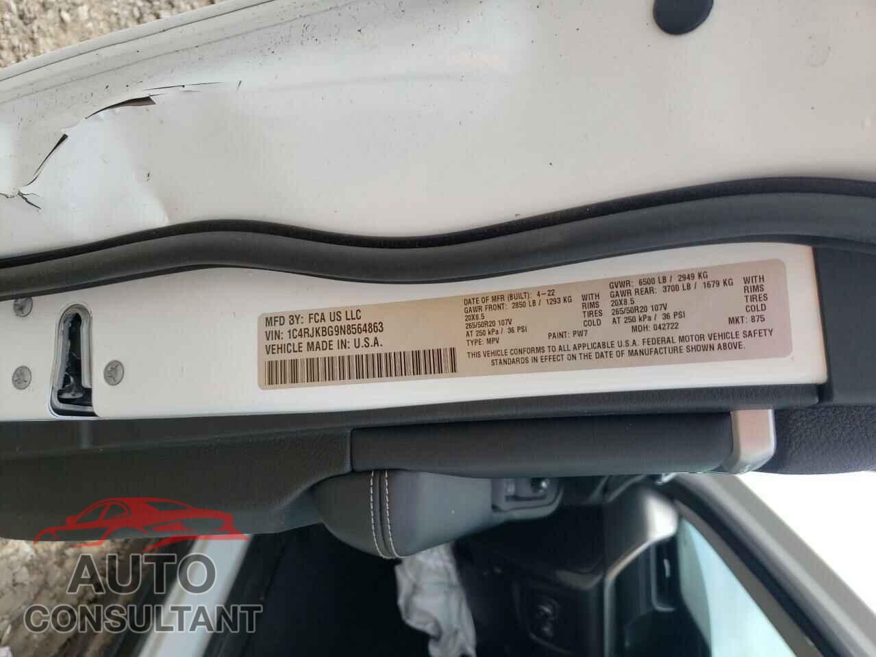 JEEP GRAND CHER 2022 - 1C4RJKBG9N8564863