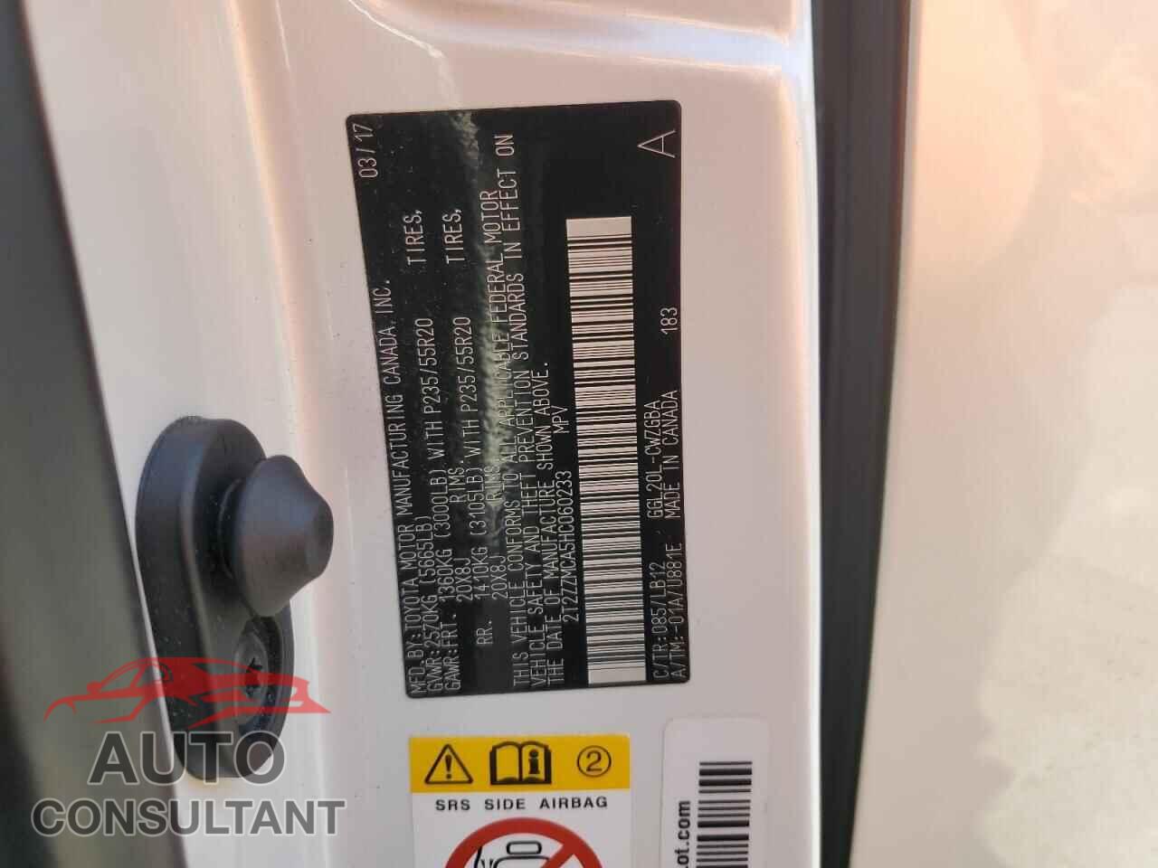 LEXUS RX350 2017 - 2T2ZZMCA5HC060233