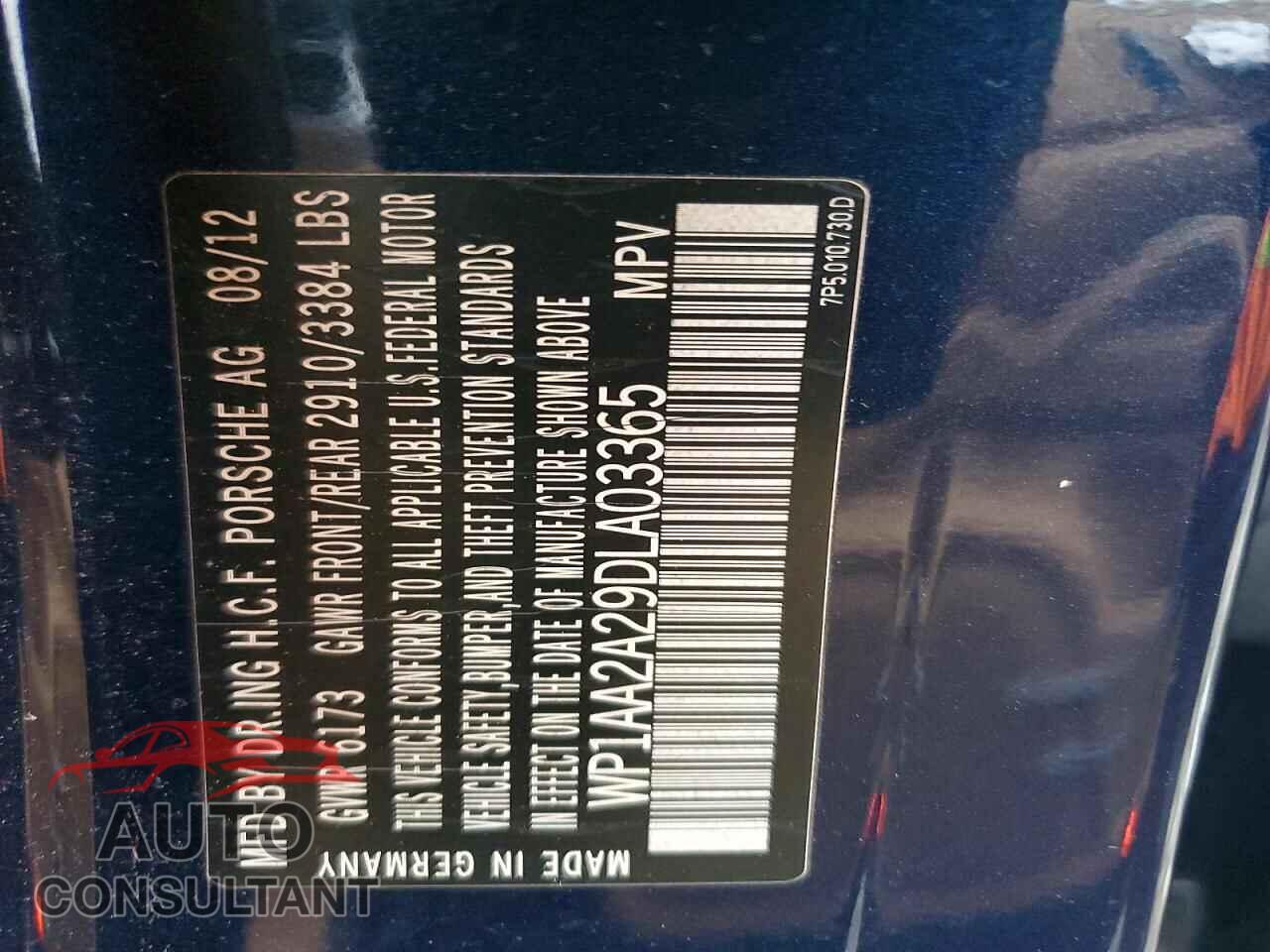 PORSCHE CAYENNE 2013 - WP1AA2A29DLA03365
