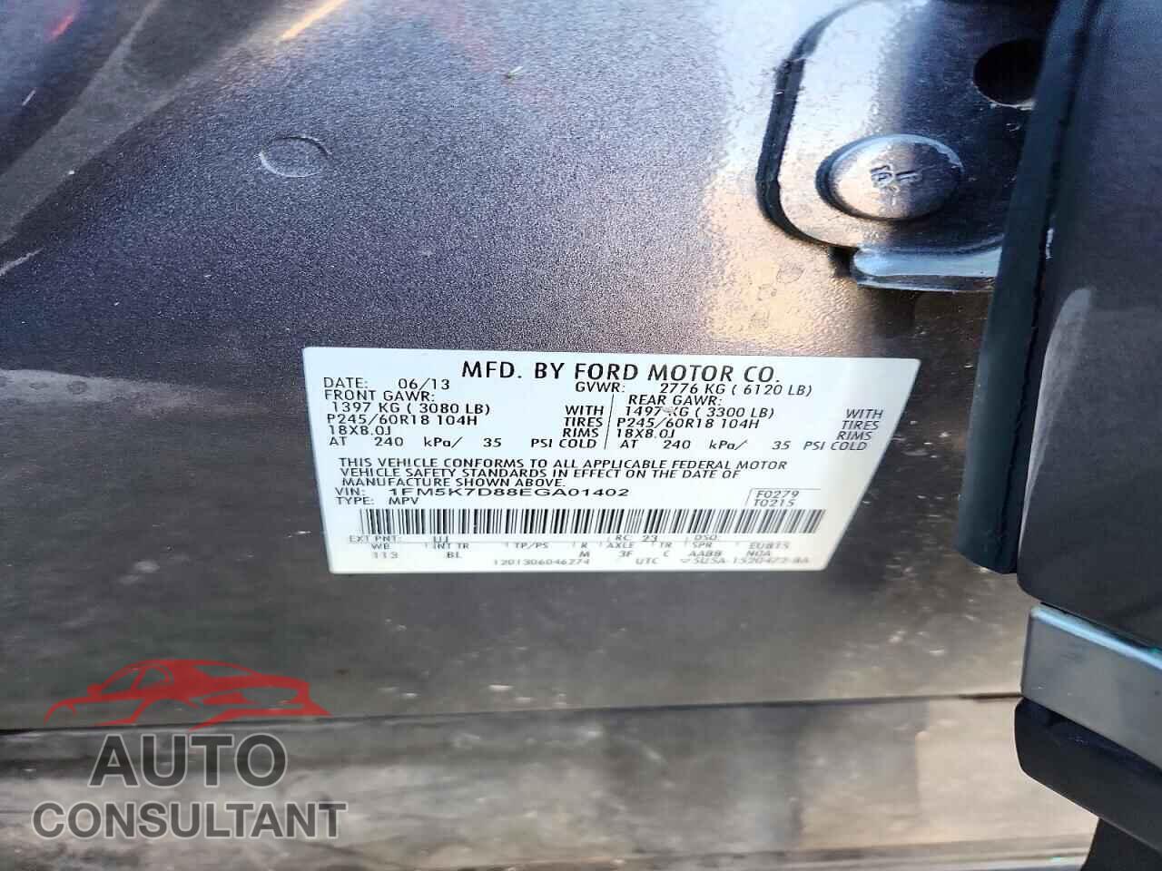 FORD EXPLORER 2014 - 1FM5K7D88EGA01402