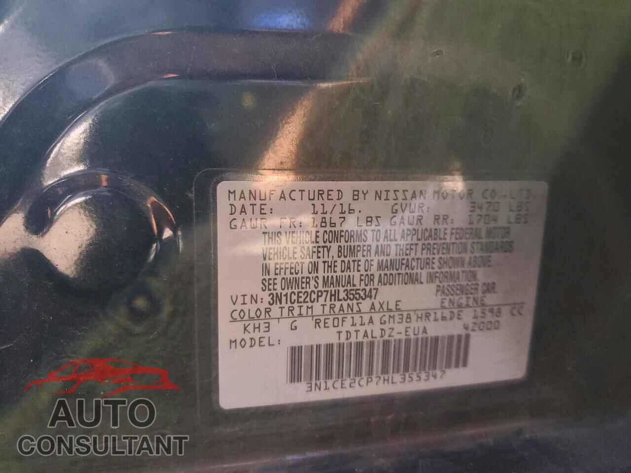 NISSAN VERSA 2017 - 3N1CE2CP7HL355347