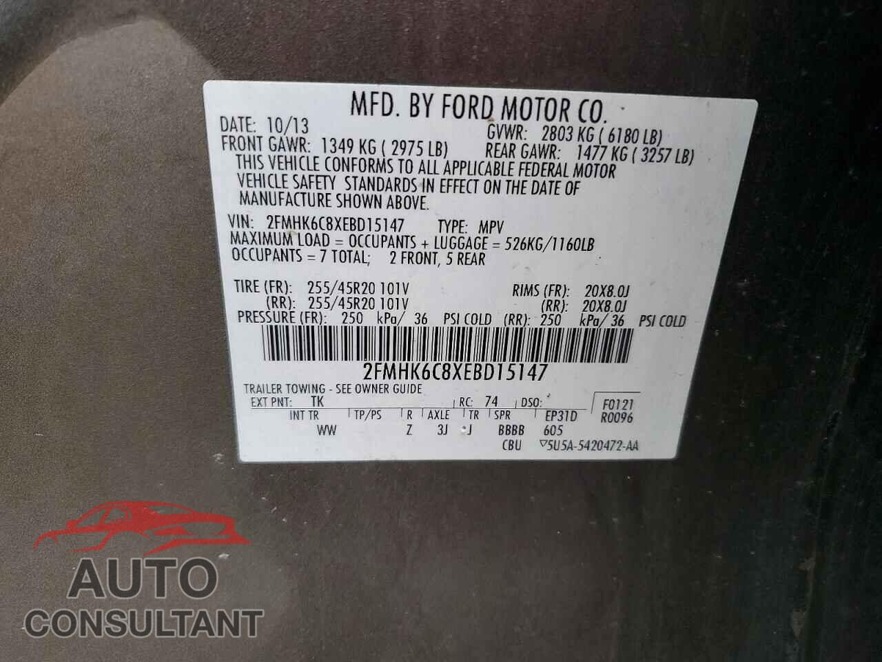 FORD FLEX 2014 - 2FMHK6C8XEBD15147