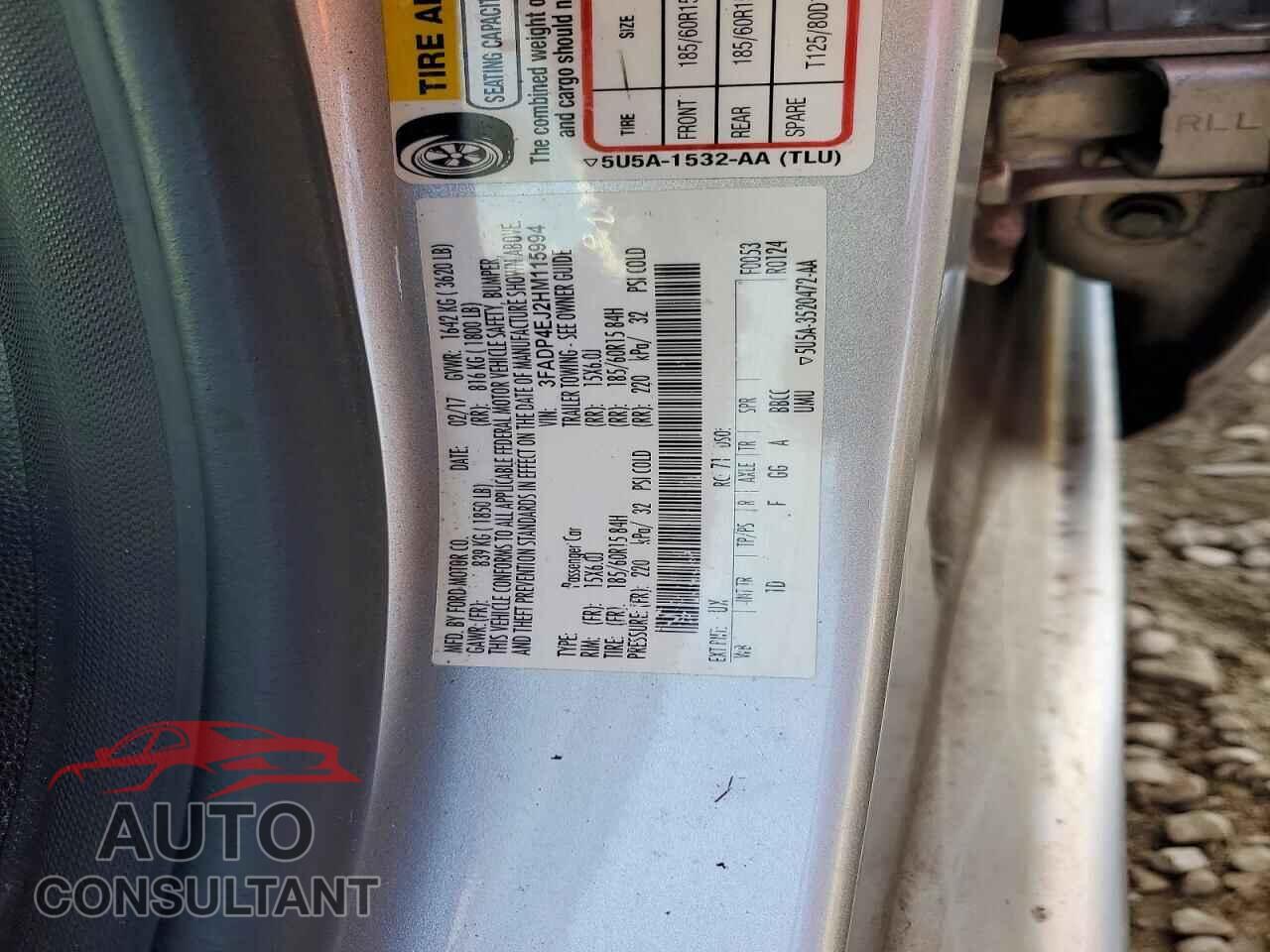 FORD FIESTA 2017 - 3FADP4EJ2HM115994