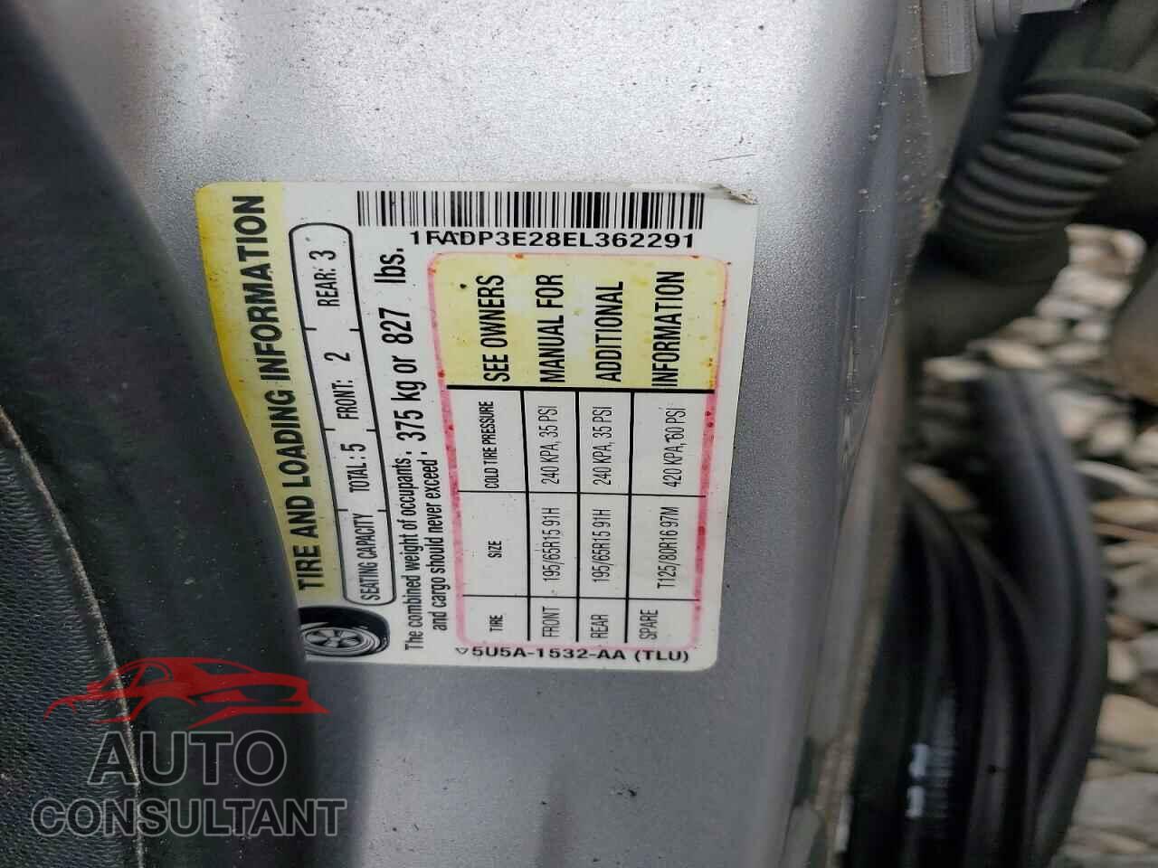 FORD FOCUS 2014 - 1FADP3E28EL362291