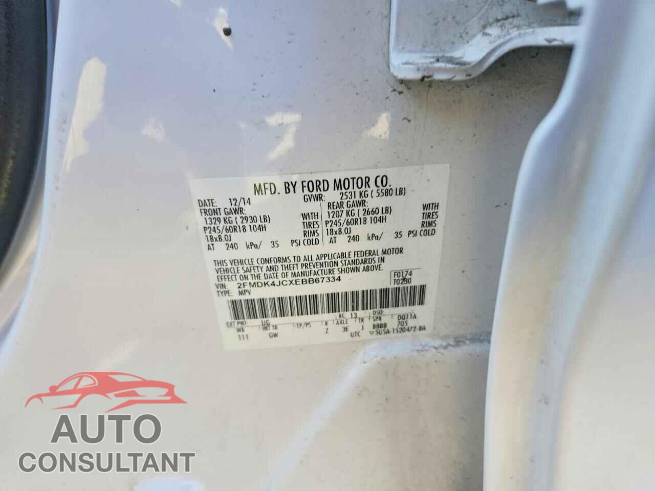 FORD EDGE 2014 - 2FMDK4JCXEBB67334