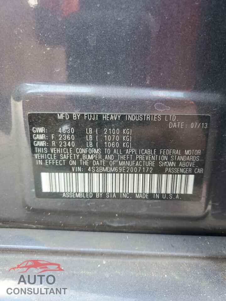 SUBARU LEGACY 2014 - 4S3BMDM69E2007172