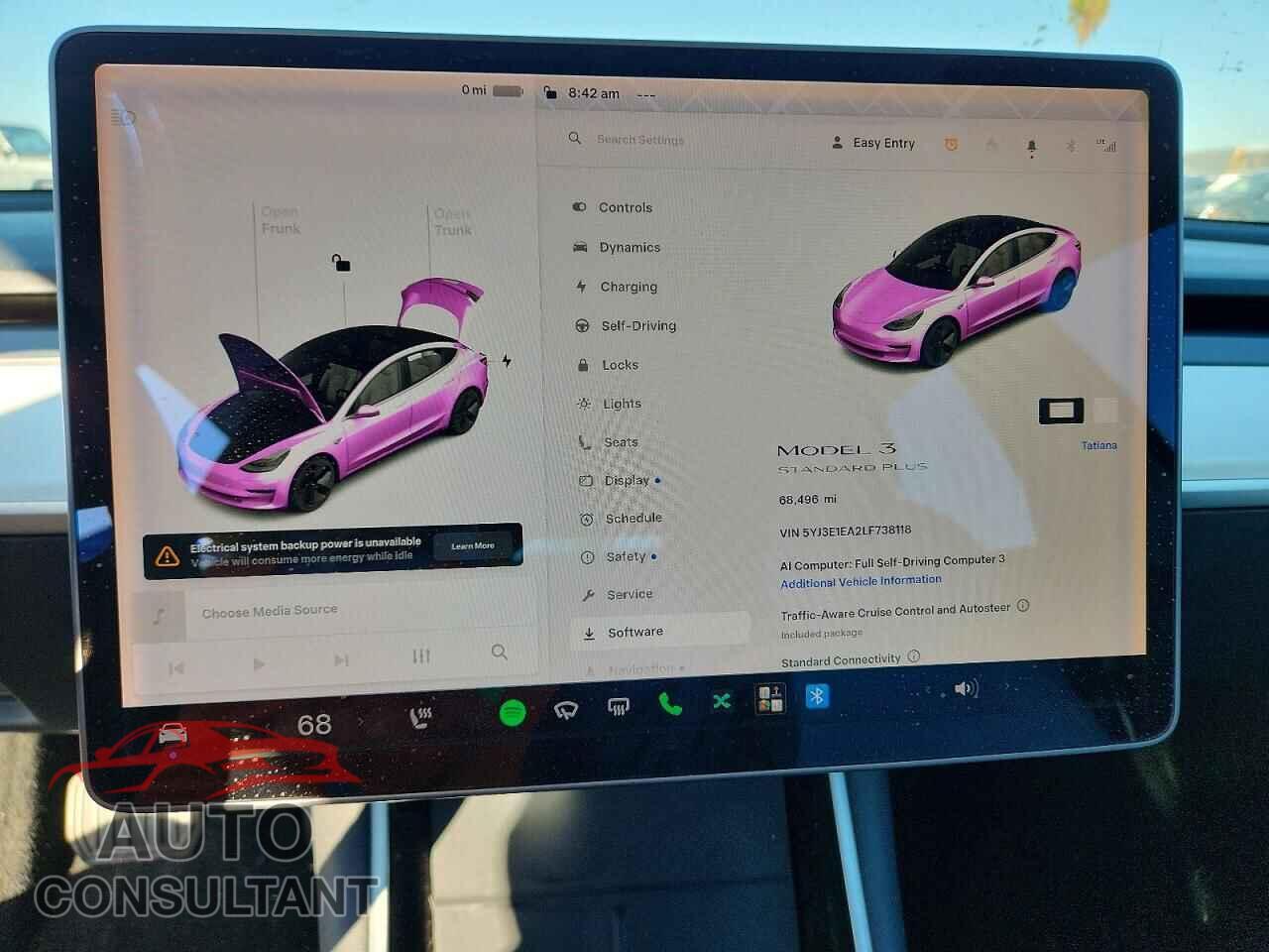 TESLA MODEL 3 2020 - 5YJ3E1EA2LF738118