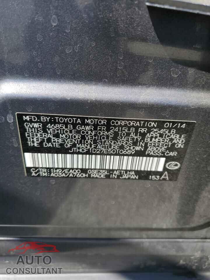 LEXUS IS 2014 - JTHCF1D27E5010689
