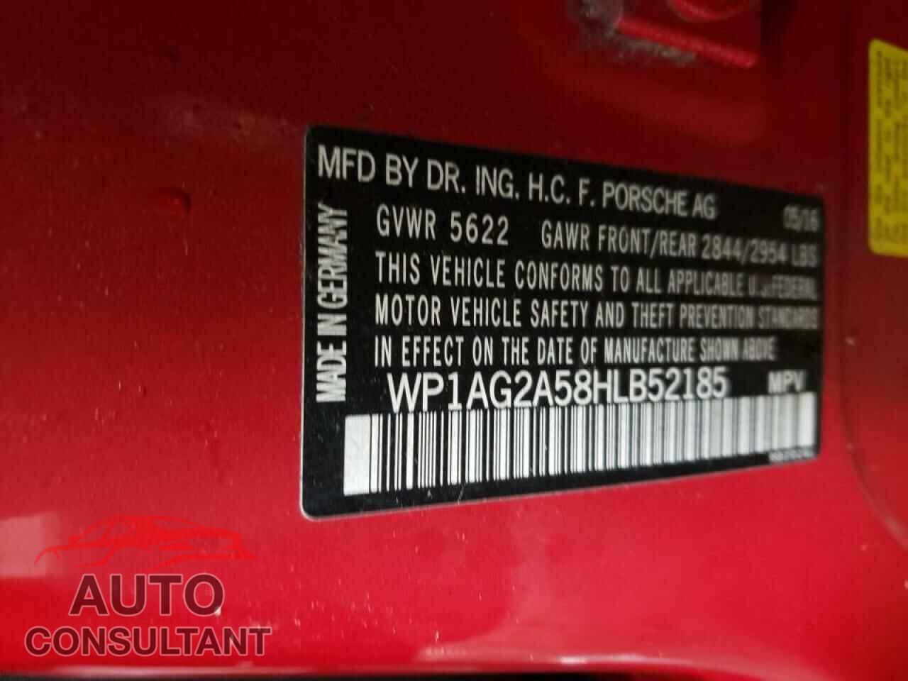 PORSCHE MACAN 2017 - WP1AG2A58HLB52185